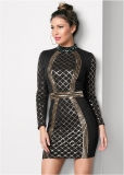 Venus Sequin Bodycon Dress - Black & Gold Venus Sequin Bodycon Dress - Black & Gold