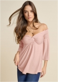 Venus Off-The-Shoulder Top in Light Pink Venus Off-The-Shoulder Top in Light Pink