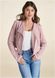 Venus Faux-Suede Waterfall Jacket in Pink Venus Faux-Suede Waterfall Jacket in Pink