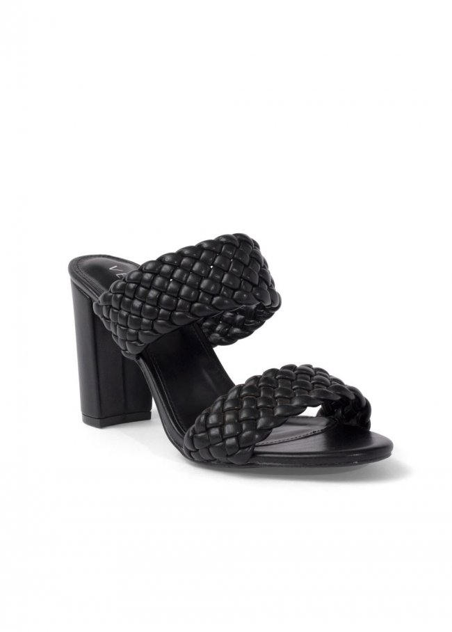 Venus Braided Double Strap Mules in Black Venus Braided Double Strap Mules in Black