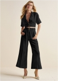 Venus Flare Leg Suiting Set in Black Venus Flare Leg Suiting Set in Black
