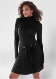 Venus Pleated Sweater Dress - Black Venus Pleated Sweater Dress - Black