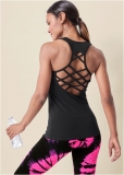 Venus Strappy Back Tank Top in Black Venus Strappy Back Tank Top in Black