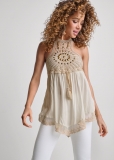Venus Crochet Lace Halter Top in Off White Multi Venus Crochet Lace Halter Top in Off White Multi