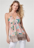 Venus Under-The-Sea Print Halter Top in Cream Multi Venus Under-The-Sea Print Halter Top in Cream Multi