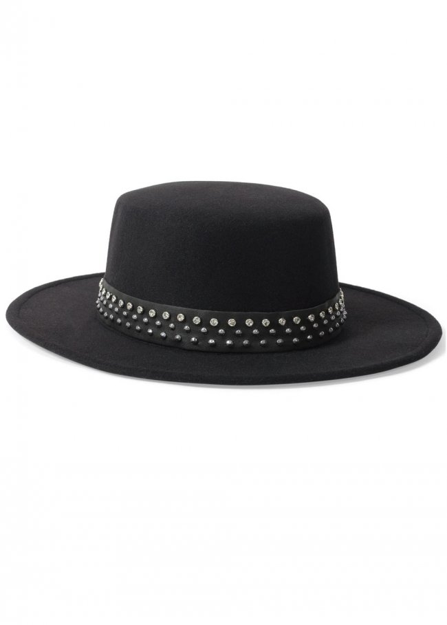 Venus Stud-Embellished Hat in Black Venus Stud-Embellished Hat in Black