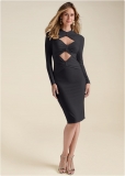 Venus Cut Out Midi Dress - Black Venus Cut Out Midi Dress - Black