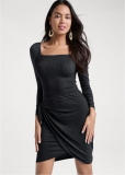 Venus Wrap-Front Dress - Black Venus Wrap-Front Dress - Black