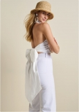 Venus VENUS | Open-Back Tie Bow Sweater in White Venus VENUS | Open-Back Tie Bow Sweater in White