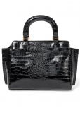 Venus Croc Textured Handbag in Black Venus Croc Textured Handbag in Black