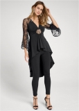 Venus Embellished Lace Sleeve Top in Black Venus Embellished Lace Sleeve Top in Black