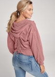 Venus Drawstring Detail Hoodie in Light Pink Venus Drawstring Detail Hoodie in Light Pink