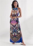 Venus Jungle Party Halter Dress - Purple Multi Venus Jungle Party Halter Dress - Purple Multi