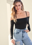 Venus Hi-Def Long Sleeve Bodysuit in Black Venus Hi-Def Long Sleeve Bodysuit in Black
