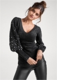Venus VENUS | Pearl Puff Sleeve Sweater in Black Venus VENUS | Pearl Puff Sleeve Sweater in Black