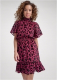 Venus Burnout Velvet Smocked Dress - Hot Pink Venus Burnout Velvet Smocked Dress - Hot Pink