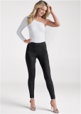 Venus Black Pull-On Faux-Suede Skinny Pants Venus Black Pull-On Faux-Suede Skinny Pants