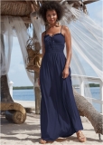 Venus Smocked Lace-Up Dress - Navy Venus Smocked Lace-Up Dress - Navy