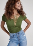 Venus Ruched Detail Top in Olive Venus Ruched Detail Top in Olive