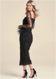 Venus Dotted Mesh Bodycon Dress - Black Venus Dotted Mesh Bodycon Dress - Black