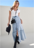 Venus Denim Mermaid Maxi Skirt - Light Wash Venus Denim Mermaid Maxi Skirt - Light Wash