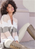 Venus VENUS | Cozy Striped Cardigan in Blush Multi Venus VENUS | Cozy Striped Cardigan in Blush Multi