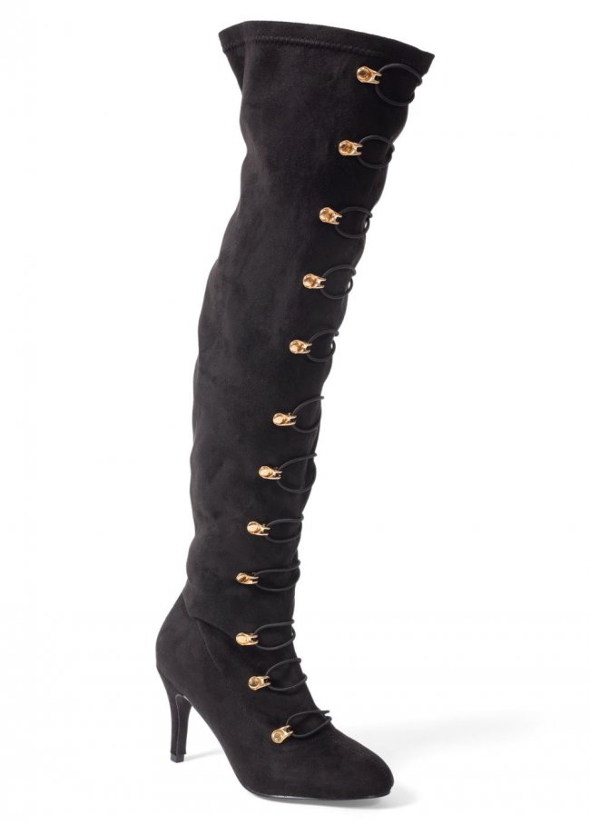 Venus Lace-Up Heeled Boots in Black Venus Lace-Up Heeled Boots in Black