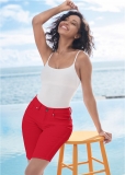 Venus Jean Bermuda Shorts - Red Venus Jean Bermuda Shorts - Red