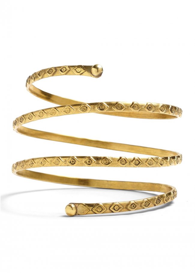 Venus Etched Metal Upper Arm Band in Gold Venus Etched Metal Upper Arm Band in Gold
