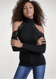 Venus Cold Shoulder Lace Top in Black Venus Cold Shoulder Lace Top in Black