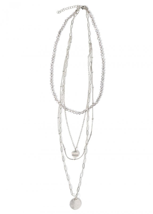 Venus Layered Paperclip Necklace in Silver Venus Layered Paperclip Necklace in Silver