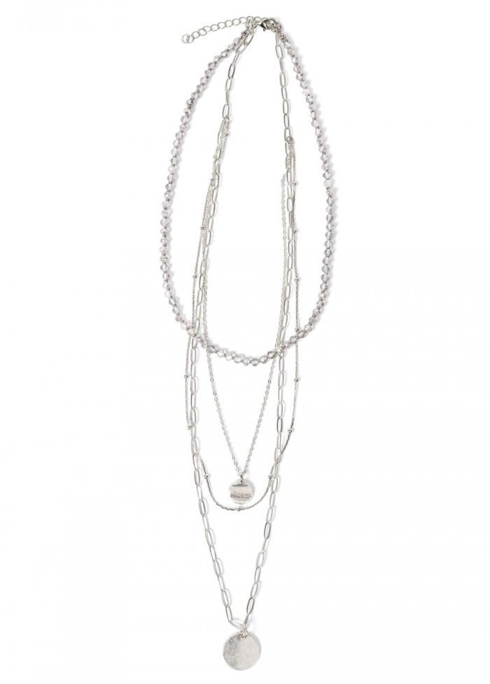 Venus Layered Paperclip Necklace in Silver