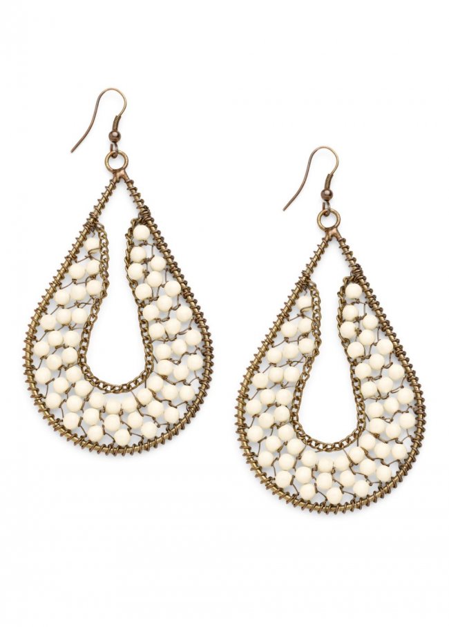 Venus Beaded Drop Earrings in Gold Venus Beaded Drop Earrings in Gold