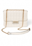 Venus Quilted Shiny Leather Bag in White Venus Quilted Shiny Leather Bag in White
