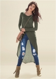 Venus Casual High-Low Top in Olive Venus Casual High-Low Top in Olive
