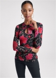 Venus Front Keyhole Twist Top in Red Multi Venus Front Keyhole Twist Top in Red Multi
