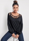 Venus Strappy Detail Sweatshirt in Black Venus Strappy Detail Sweatshirt in Black
