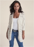 Venus VENUS | Pointelle Stitch Cocoon Cardigan in Off White Venus VENUS | Pointelle Stitch Cocoon Cardigan in Off White