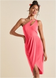 Venus One-Shoulder Cutout Dress - Coral Venus One-Shoulder Cutout Dress - Coral