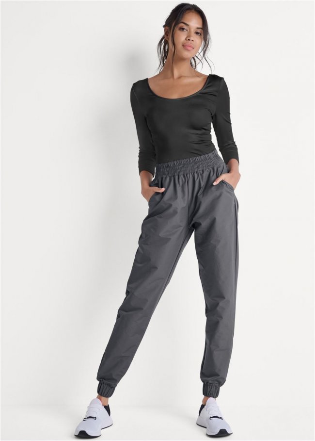 Venus Two-Tone Sport Jumpsuit in Black & Grey Venus Two-Tone Sport Jumpsuit in Black & Grey