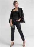 Venus Sequin Jogger Pants in Black Venus Sequin Jogger Pants in Black
