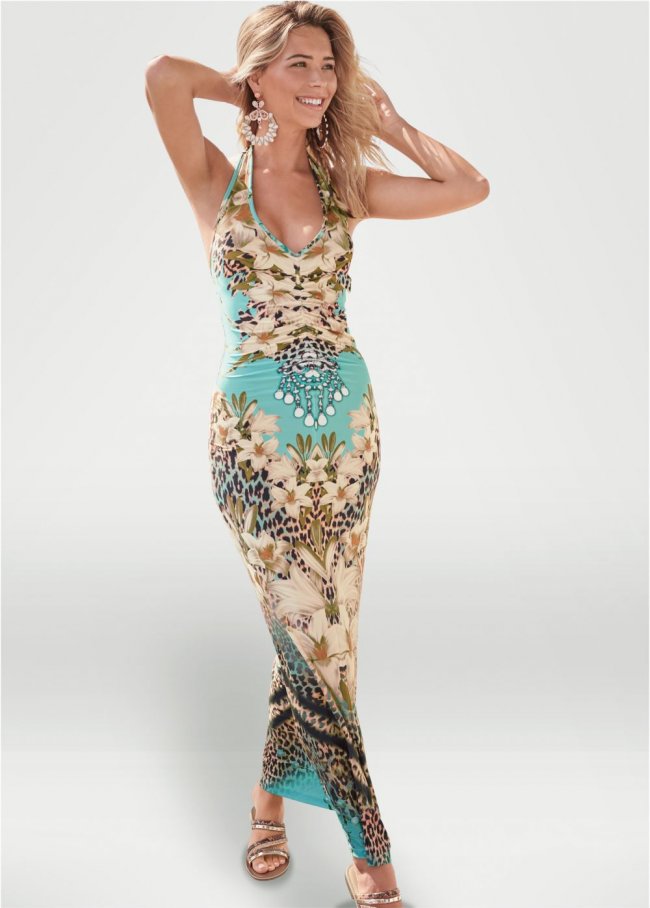 Venus Printed Maxi Dress - Turquoise Multi Venus Printed Maxi Dress - Turquoise Multi