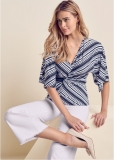 Venus Striped Knotted Top in Navy & White Venus Striped Knotted Top in Navy & White