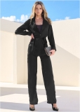Venus Silky Blazer Pant Set in Black Venus Silky Blazer Pant Set in Black