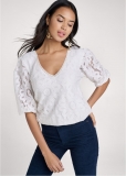 Venus Lace Tie-Back Top in Off White Venus Lace Tie-Back Top in Off White