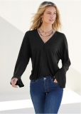 Venus Banded Hem Top in Black Venus Banded Hem Top in Black