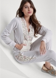 Venus Cozy Leopard Print Pant Set in Grey Multi Venus Cozy Leopard Print Pant Set in Grey Multi