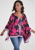Venus Midnight Floral Border Top in Navy Multi Venus Midnight Floral Border Top in Navy Multi