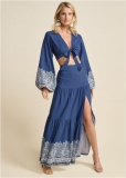 Venus Printed Two-Piece Set - Blue Multi Venus Printed Two-Piece Set - Blue Multi