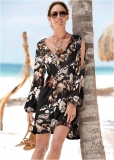 Venus Sleeve Detail Dress - Black & Brown Venus Sleeve Detail Dress - Black & Brown